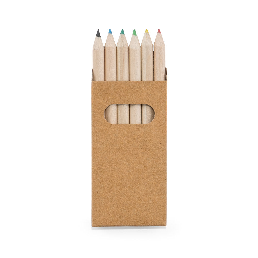 Caja con 6 lápices de colores.