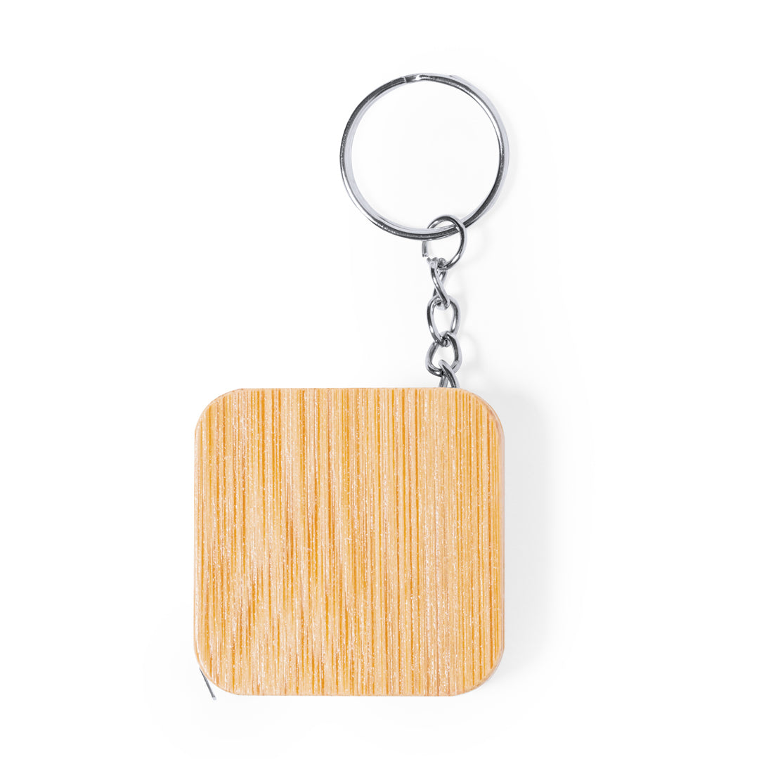 Fita métrica porta-chaves bambu