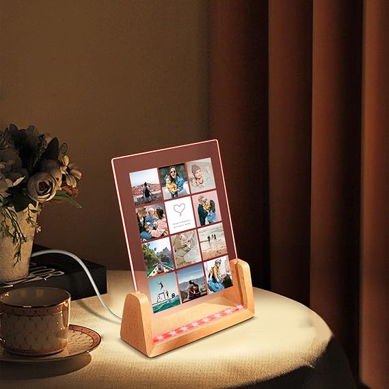 Base de madera LED en forma de U