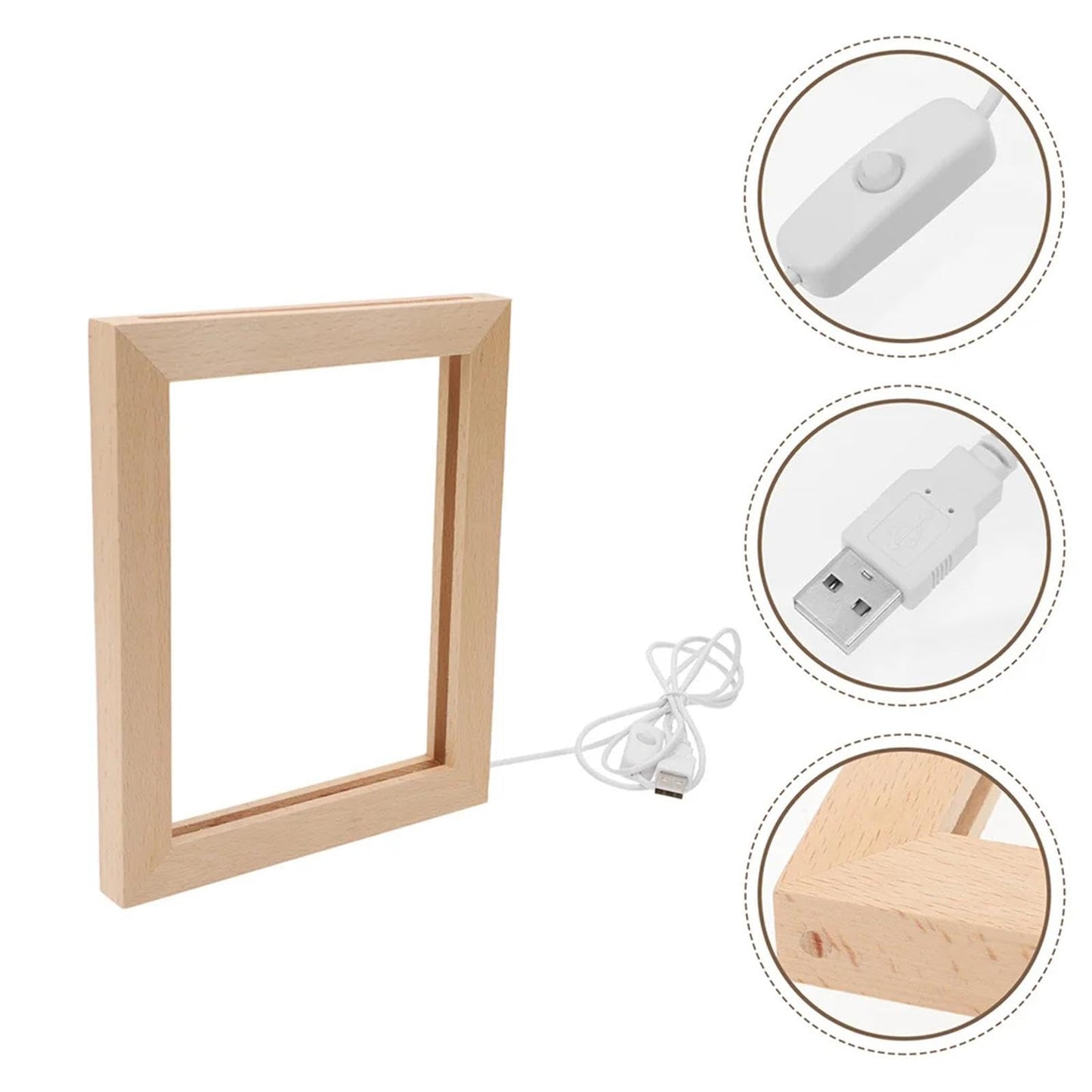 Marco LED de madera