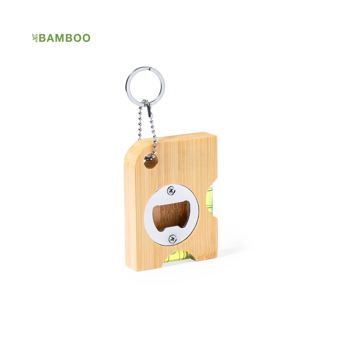 Porta-chaves bambu com nível e descapsulador