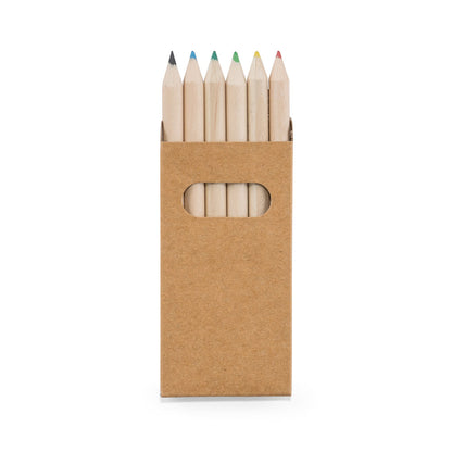 Caja con 6 lápices de colores.