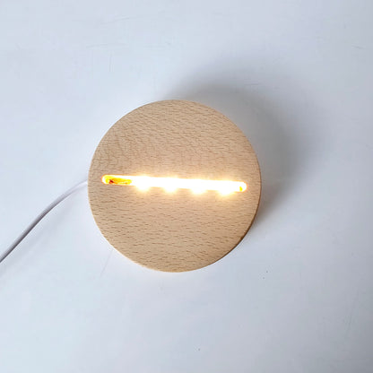 Base LED redonda de madera