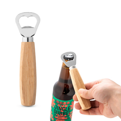 Abre cápsulas de madera y metal.