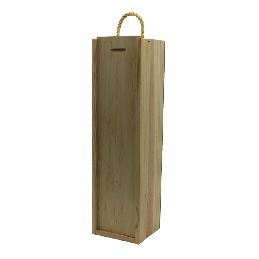 Caja de madera para botellas de vino.