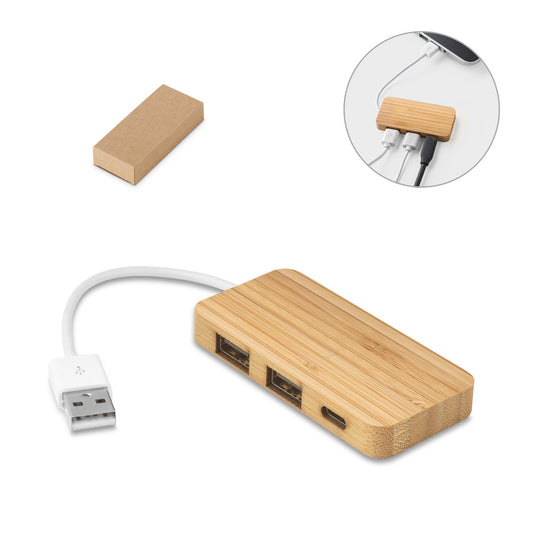 HUB USB de bambú