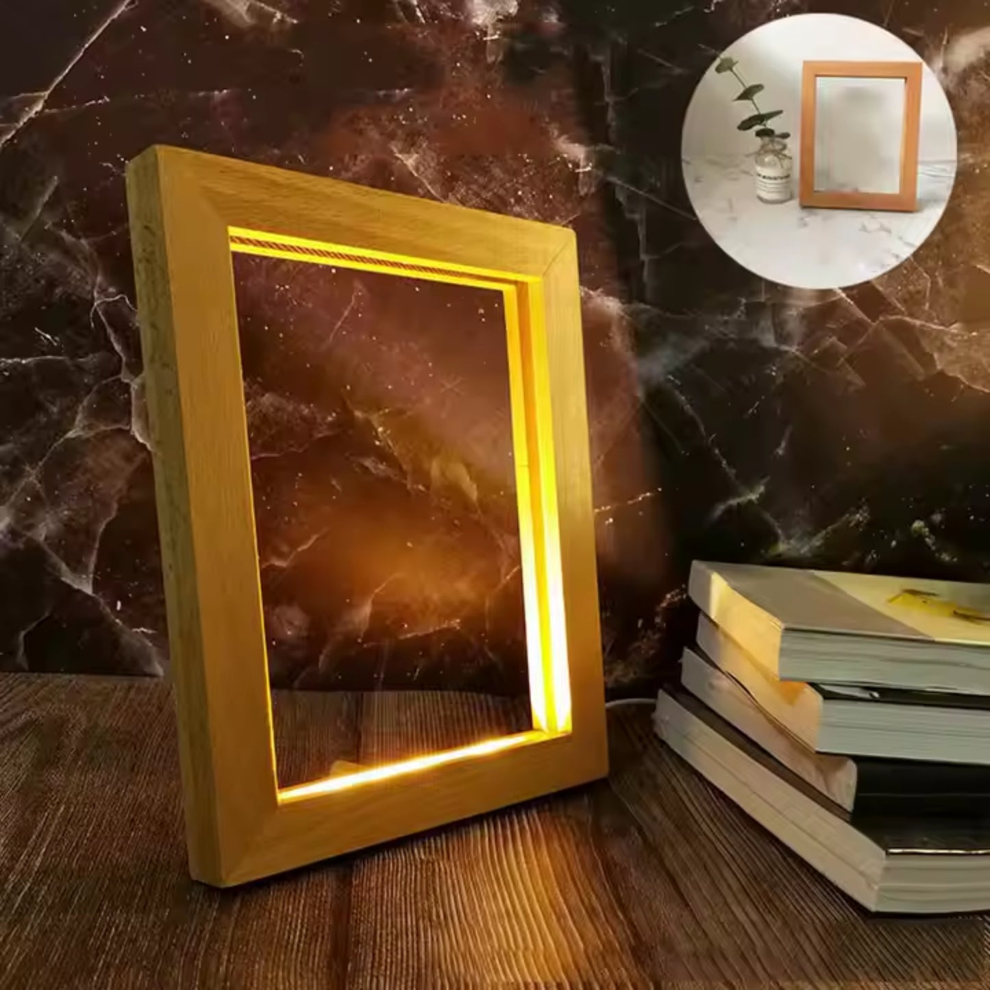 Moldura Led em madeira